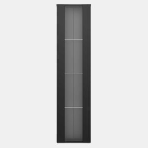 Vitrine multifuncional 40x29x170 cm - Painel de vidro, luz LED com mudança de cor, controle remoto, design simples - Preto