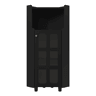 Armário de canto 63,5 x 124 cm - superfície lacada, iluminação LED, controlo por aplicação, design moderno multifuncional - preto