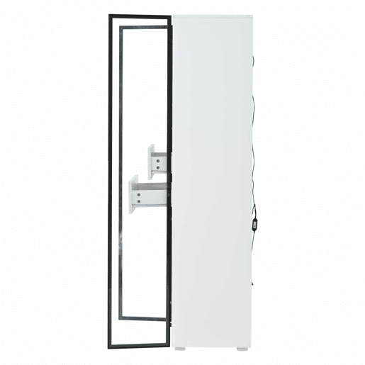 Vitrine 60x40x160 cm - Porta em vidro temperado, LED, 2 prateleiras e 2 gavetas - Preto e branco Vitrine 60x40x160 cm - Porta em vidro temperado, LED, 2 prateleiras e 2 gavetas - Preto e branco