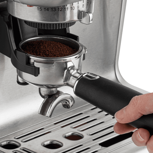 H.KOENIG Cafetera para espresso EXPRO980 con molinillo integrado, 20 Bares, 1620 W, Plata
