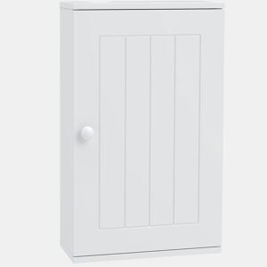 HOMCOM Armário de Parede para Casa de Banho, Armário Suspenso com Porta de Fecho Suave e Prateleira Ajustável, para Cozinha e Lavandaria, 30x14x50 cm, Branco