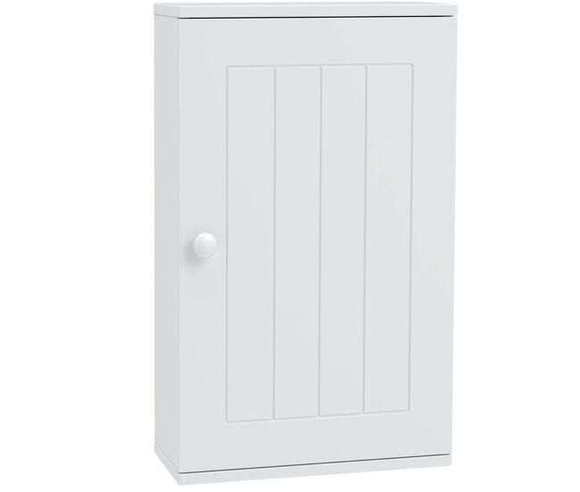 Homcom armario de baño de pared, mueble de baño colgar, puerta con cierre suave, estante ajustable, para cocina, lavadero, 30x14x50 cm, blanco