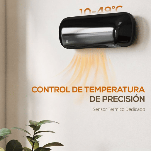 HOMCOM Aquecedor Elétrico Cerâmico de Parede 2000 W com 3 Modos, Ecrã LED, Termóstato Ajustável, Temporizador 24 h, Oscilação, Comando à Distância e Deteção de Janelas Abertas HOMCOM Aquecedor Elétrico Cerâmico de Parede 2000 W com 3 Modos, Ecrã LED, Termóstato Ajustável, Temporizador 24 h, Oscilação, Comando à Distância e Deteção de Janelas Abertas
