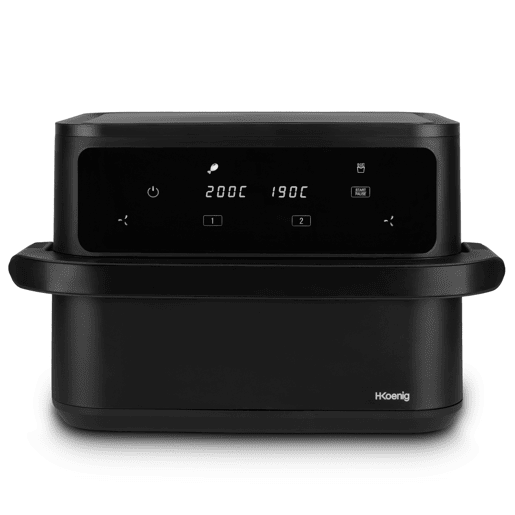 Fritadeira de Ar Dupla FRY960 Hkoenig com Cesto Divisível 10L, 2400W, 8 Programas, Controlo Tátil