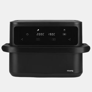 Fritadeira de Ar Dupla FRY960 Hkoenig com Cesto Divisível 10L, 2400W, 8 Programas, Controlo Tátil