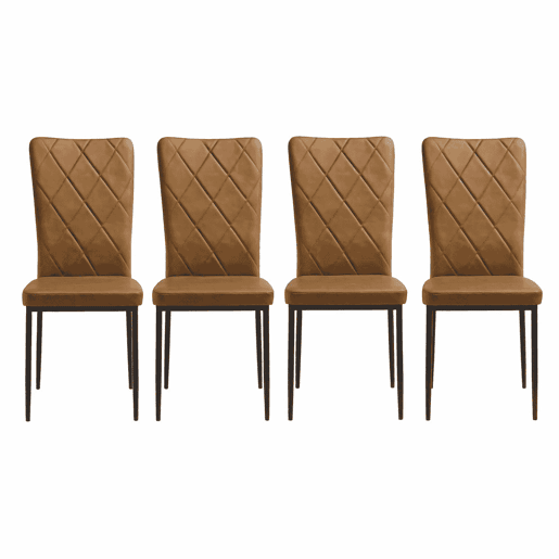 Cadeiras de jantar 40 x 42,5 x 94,5 cm - encosto alto almofadado e elegante - castanho Cadeiras de jantar 40 x 42,5 x 94,5 cm - encosto alto almofadado e elegante - castanho