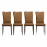 Cadeiras de jantar 40 x 42,5 x 94,5 cm - encosto alto almofadado e elegante - castanho