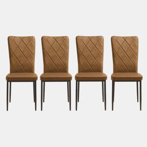 Cadeiras de jantar 40 x 42,5 x 94,5 cm - encosto alto almofadado e elegante - castanho