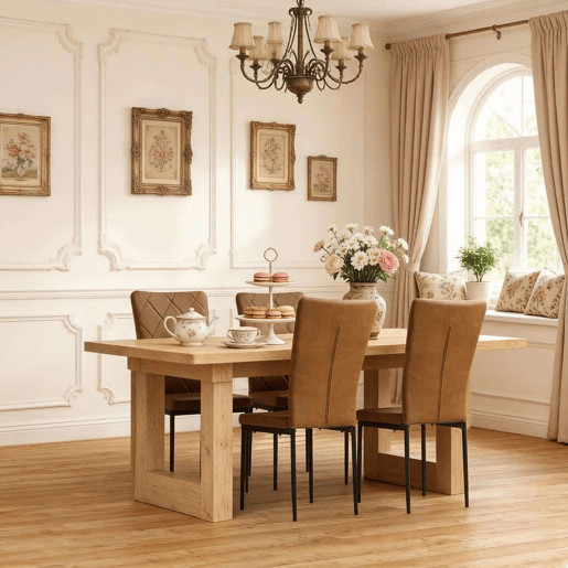 Cadeiras de jantar 40 x 42,5 x 94,5 cm - encosto alto almofadado e elegante - castanho Cadeiras de jantar 40 x 42,5 x 94,5 cm - encosto alto almofadado e elegante - castanho