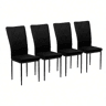 Conjunto de 4 cadeiras de jantar - Design elegante, estofadas, para cozinha e sala de estar - Preto