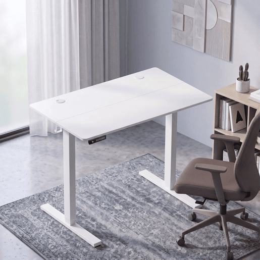 HOMCOM Secretária Elevatória Elétrica 100x60 cm, Altura Regulável, 3 Memórias, Ecrã LED, Passa-cabos e Ganchos, Branco HOMCOM Secretária Elevatória Elétrica 100x60 cm, Altura Regulável, 3 Memórias, Ecrã LED, Passa-cabos e Ganchos, Branco