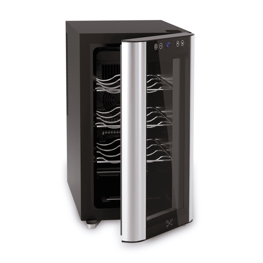 Refrigerador de vinhos CAVS8 Les Petits Champs 8 garrafas, 23L, 3 tabuleiros, termoelétrico, ecrã tátil, 26dB, 70W Refrigerador de vinhos CAVS8 Les Petits Champs 8 garrafas, 23L, 3 tabuleiros, termoelétrico, ecrã tátil, 26dB, 70W