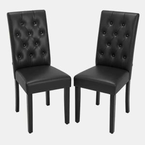 Cadeira de jantar 42x49x99 cm - encosto alto, cadeira auxiliar, cadeira de escritório e de conferência confortável - preta