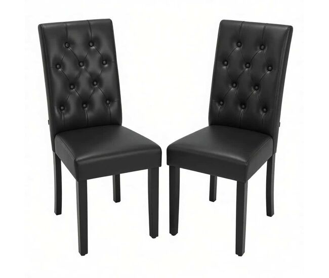 Silla de comedor 42x49x99 cm - respaldo alto, silla de acento, silla de oficina y conferencia cómoda - negro