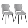 Cadeira de jantar 43x40x86 cm - Estofada, moderna, cadeira auxiliar - Cinza