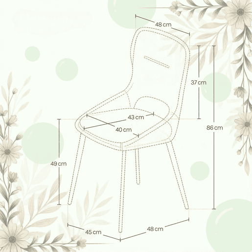 Cadeira de jantar 43x40x86 cm - Estofada, moderna, cadeira auxiliar - Cinza Cadeira de jantar 43x40x86 cm - Estofada, moderna, cadeira auxiliar - Cinza