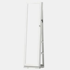 Espelho de pé 38x38x160 cm - giratório com espaço de arrumação para o quarto - branco