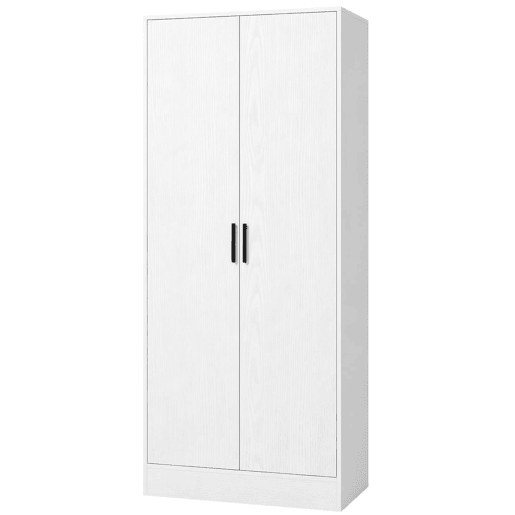 HOMCOM Roupeiro Moderno para Quarto com Barra para Pendurar e Prateleiras 70x37x164 cm Branco HOMCOM Roupeiro Moderno para Quarto com Barra para Pendurar e Prateleiras 70x37x164 cm Branco