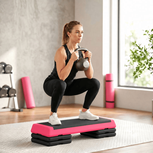 SPORTNOW Step Aeróbico Antiderrapante, Altura Ajustável 10,515,520,5 cm, Carga Máx. 250 kg, 77x36 cm, Rosa e Preto SPORTNOW Step Aeróbico Antiderrapante, Altura Ajustável 10,515,520,5 cm, Carga Máx. 250 kg, 77x36 cm, Rosa e Preto