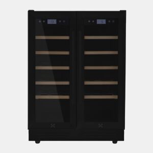 LES PETITS CHAMPS Refrigerador de vinhos embutido para 42 garrafas CAVCEDB42 com zona dupla (5-20°C, 10 prateleiras de madeira)