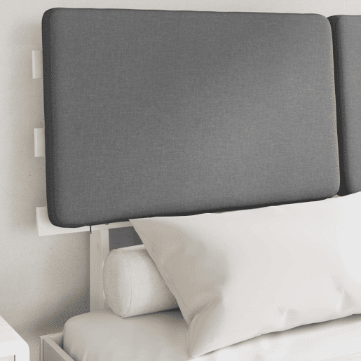 Estrutura de Cama de casal moderno com Cabeceira Estofada Cinzento-claro Estrutura de Cama de casal moderno com Cabeceira Estofada Cinzento-claro