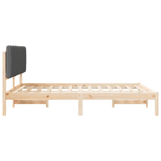 Estrutura de Cama de casal moderno com Cabeceira Estofada Cinza Escuro Estrutura de Cama de casal moderno com Cabeceira Estofada Cinza Escuro