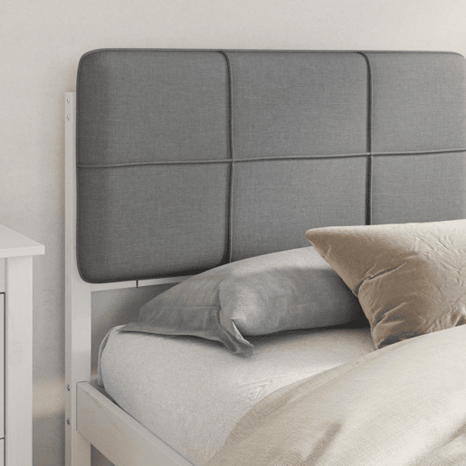 Estrutura de Cama de casal moderno com Cabeceira Estofada Cinzento-claro Estrutura de Cama de casal moderno com Cabeceira Estofada Cinzento-claro