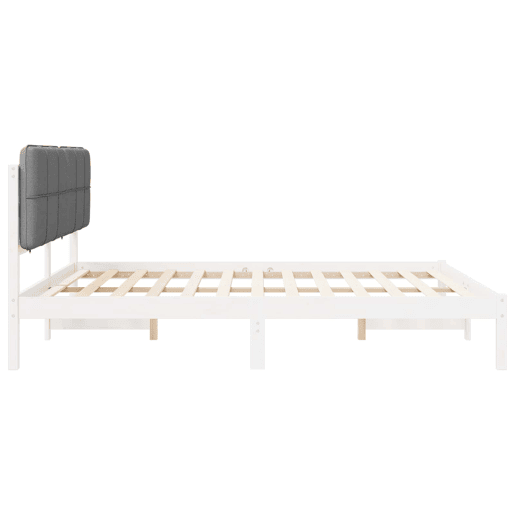 Estrutura de Cama de casal moderno com Cabeceira Estofada Cinzento-claro Estrutura de Cama de casal moderno com Cabeceira Estofada Cinzento-claro