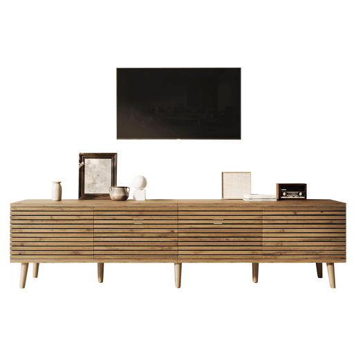Móvel de TV 180 cm de mdf com 4 portas,madeira clara