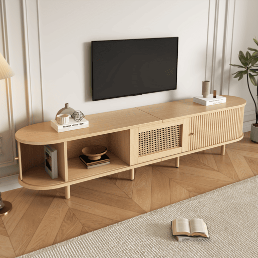 Móvel de TV 180 cm de mdf com 2 portas e 1 gaveta,natural Móvel de TV 180 cm de mdf com 2 portas e 1 gaveta,natural