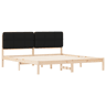 Estrutura de Cama de casal moderno com Cabeceira Estofada Preto 200 x 200 cm