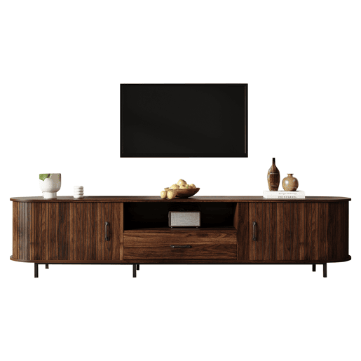 Móvel de TV 180 cm de mdf com 2 portas e 1 gaveta,madeira escura