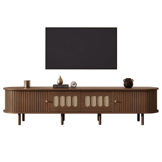 Móvel de TV 180 cm de mdf com 2 portas e 2 gavetas,noz Móvel de TV 180 cm de mdf com 2 portas e 2 gavetas,noz