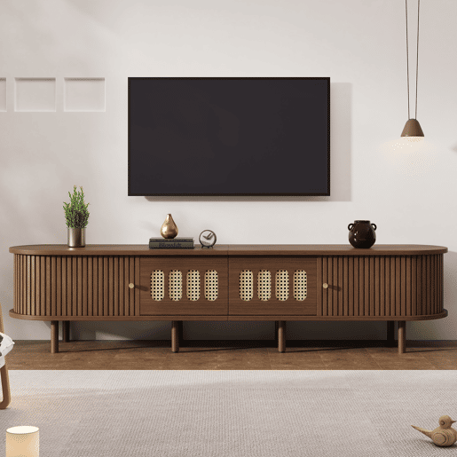 Móvel de TV 180 cm de mdf com 2 portas e 2 gavetas,noz Móvel de TV 180 cm de mdf com 2 portas e 2 gavetas,noz
