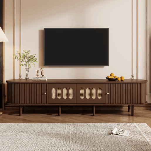 Móvel de TV 180 cm de mdf com 2 portas e 2 gavetas,noz Móvel de TV 180 cm de mdf com 2 portas e 2 gavetas,noz