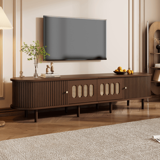 Móvel de TV 180 cm de mdf com 2 portas e 2 gavetas,noz Móvel de TV 180 cm de mdf com 2 portas e 2 gavetas,noz