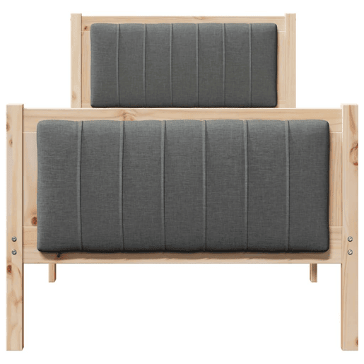 Estrutura de cama de solteiro simple, castanho e cinzento-escuro 75 x 190 cm