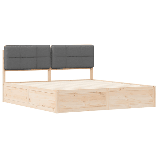 Estrutura de Cama de casal moderno com Cabeceira Estofada Cinza Escuro Estrutura de Cama de casal moderno com Cabeceira Estofada Cinza Escuro