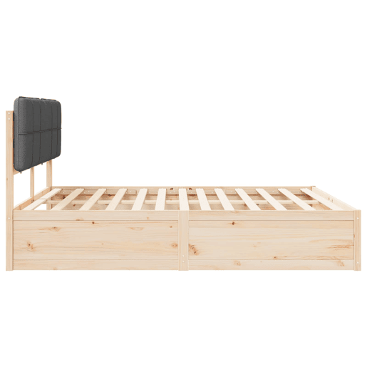 Estrutura de Cama de casal moderno com Cabeceira Estofada Cinza Escuro Estrutura de Cama de casal moderno com Cabeceira Estofada Cinza Escuro