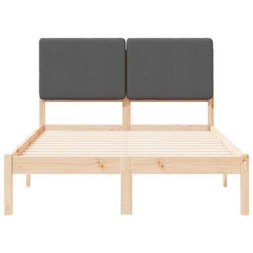 Estrutura de Cama de casal moderno com Cabeceira Estofada Cinza Escuro Estrutura de Cama de casal moderno com Cabeceira Estofada Cinza Escuro