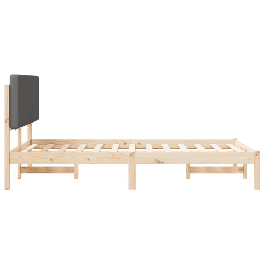 Estrutura de Cama de casal moderno com Cabeceira Estofada Cinza Escuro Estrutura de Cama de casal moderno com Cabeceira Estofada Cinza Escuro