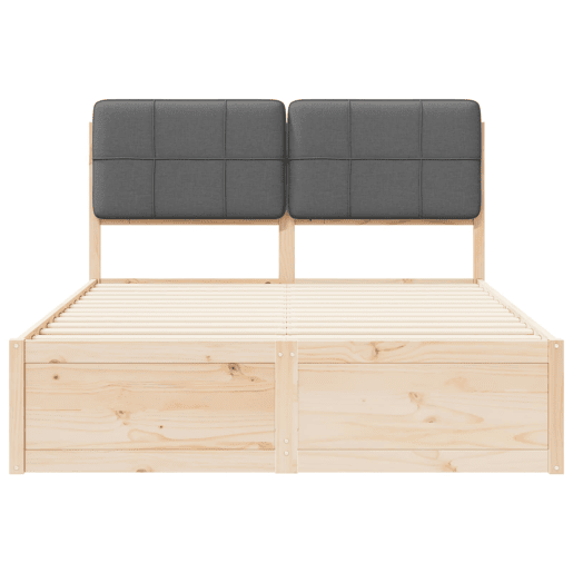 Estrutura de Cama de casal moderno com Cabeceira Estofada Cinza Escuro Estrutura de Cama de casal moderno com Cabeceira Estofada Cinza Escuro