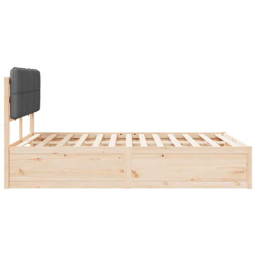 Estrutura de Cama de casal moderno com Cabeceira Estofada Cinza Escuro Estrutura de Cama de casal moderno com Cabeceira Estofada Cinza Escuro