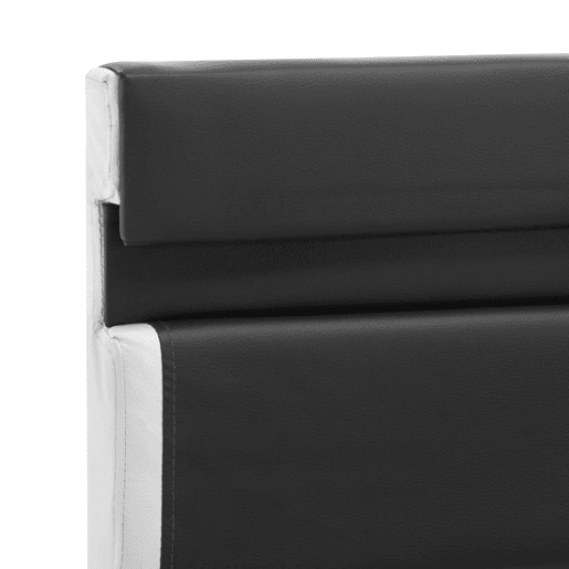 Estrutura de Cama de casal simple com LED 140x200 cm couro artificial cinzento