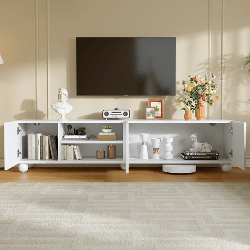 Móvel de TV 200 cm de painel de partículas com 3 portas,branco