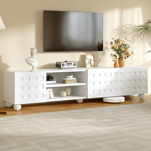 Móvel de TV 200 cm de painel de partículas com 3 portas,branco