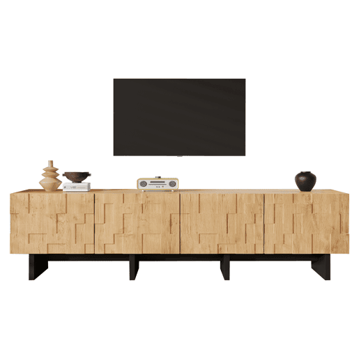 Móvel de TV 180 cm de mdf com 4 portas,natural Móvel de TV 180 cm de mdf com 4 portas,natural