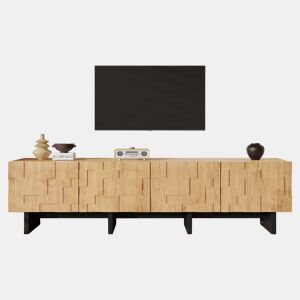 Móvel de TV 180 cm de mdf com 4 portas,natural