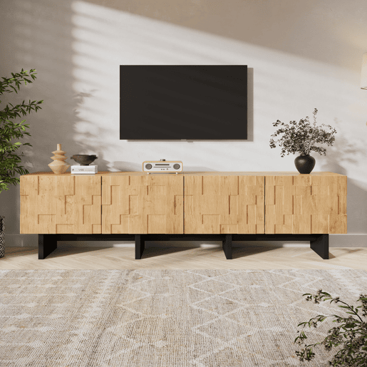 Móvel de TV 180 cm de mdf com 4 portas,natural Móvel de TV 180 cm de mdf com 4 portas,natural