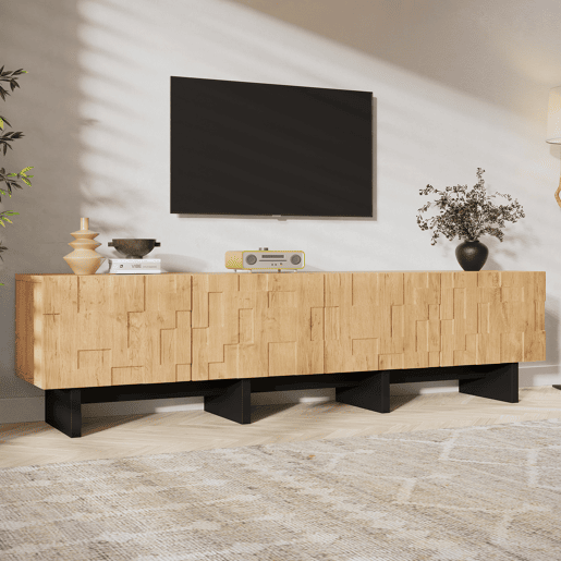 Móvel de TV 180 cm de mdf com 4 portas,natural Móvel de TV 180 cm de mdf com 4 portas,natural